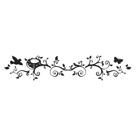 Bird Nest Butterfly Floral Design Wall Quotes™ Wall Art Decal