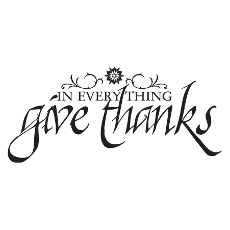 Give Thanks Calligraphy Wall Quotes™ Decal | WallQuotes.com