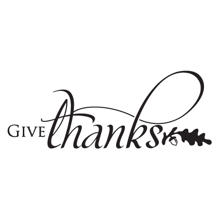 Give Thanks Script & Leaf Wall Quotes™ Decal | WallQuotes.com