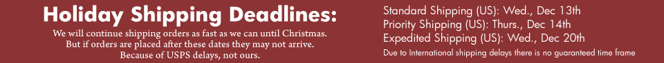 Holiday shipping deadlines