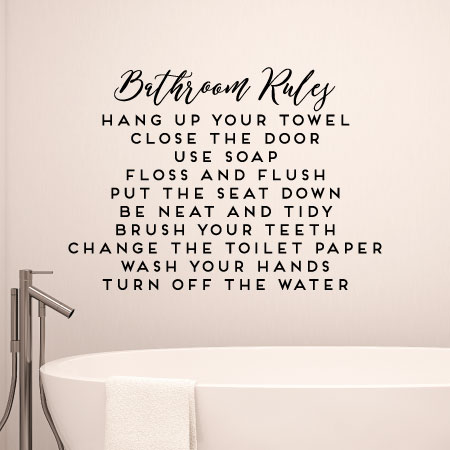Bathroom Rules Simple Wall Quotes Decal WallQuotes