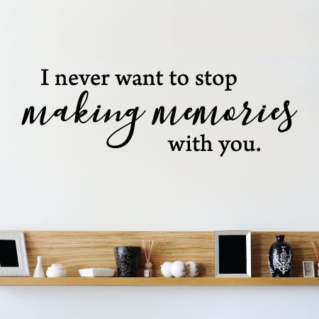 "Making Memories.." Wall Sticker,Modern Decal, Couple PERSONALISED  Wall Quote 