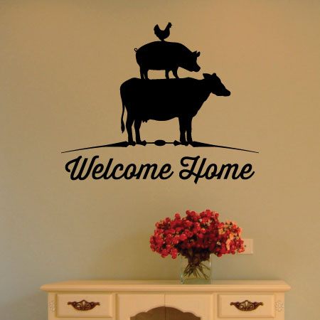 Wheeler3Designs Welcome Farmhouse Font Brown 19in x 4in Vinyl Decal 