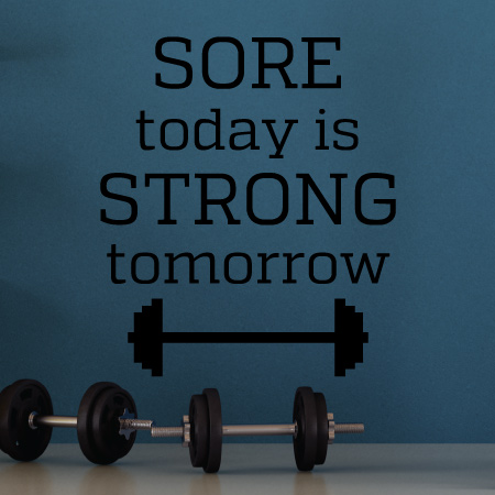 Sore Today Strong Tomorrow, sport, gym, fitness Water Bottle by Quote Store