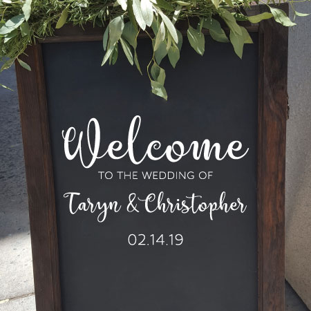 Custom Wedding Sign Decal Personalised Welcome Sticker Wedding Sign Decor Vinyl Decal Welcome To Our Wedding Names Date Custom Hashtag Decal