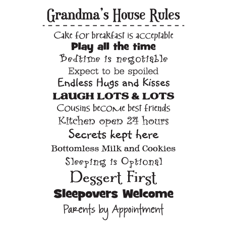 Grandma's House Rules Wall Quotes™ Decal | WallQuotes.com