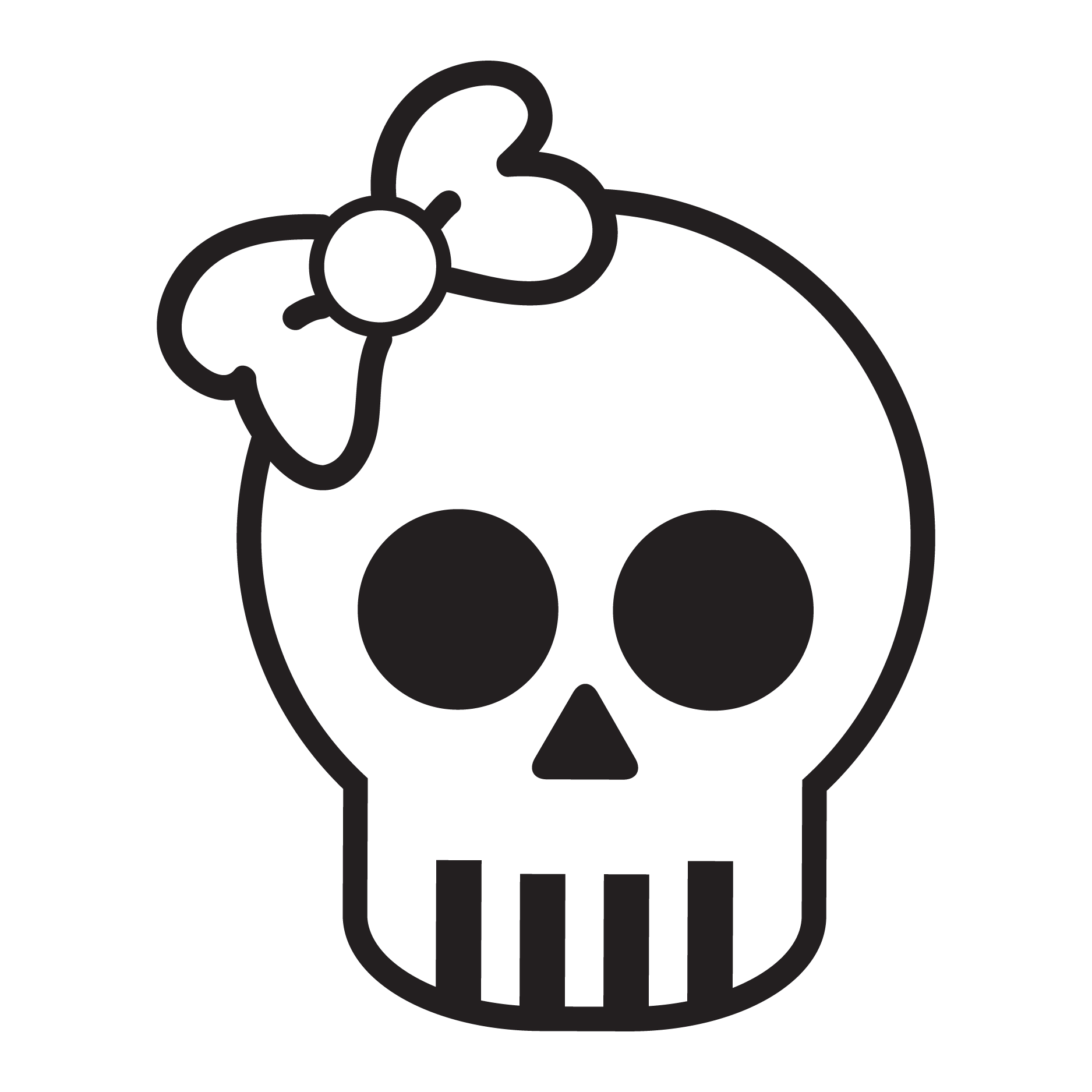 Cute Skeleton Head Template