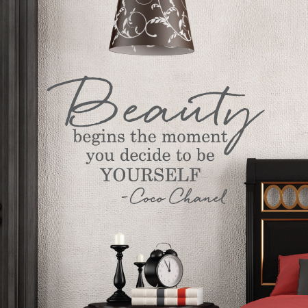 beauty begins the moment you decide to be yourself coco chanel