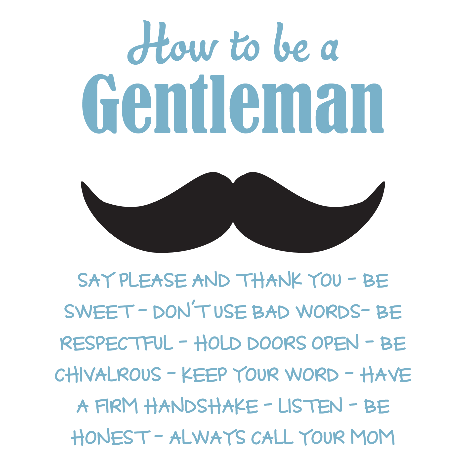 How To Be A Gentleman Rules Wall Quotes Decal Wallquotes Com