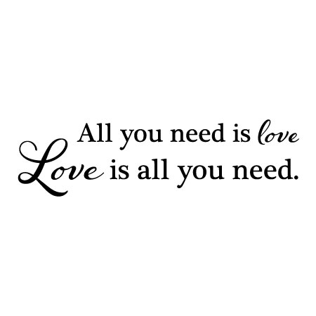 4 sizes All you need is Love quote wall art sticker quote wa40 
