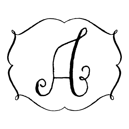 Darling Scallop Rectangle Double Frame Monogram Wall Quotes™ Decal ...