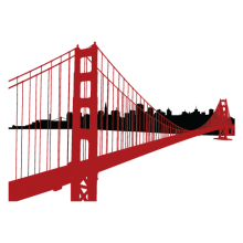 SF Golden Gate Bridge Skyline wall decal