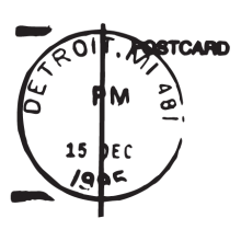 detroit MI postmark wall art decal