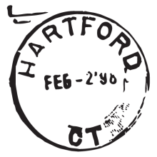 hartford CT postmark wall art decal