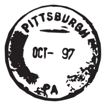 pittsburgh PA postmark wall art decal