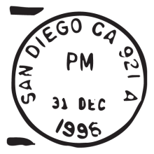 san diego ca dec 96 postmark wall art decal