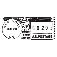 new york ny metered mail postmark wall art decal