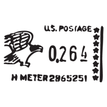 us metered mail postmark wall art decal