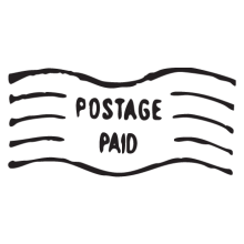 postage paid postmark wall art decal