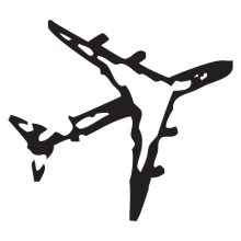 airplane stamp postmark wall art decal