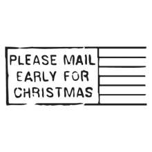 mail early for christmas postmark wall art decal