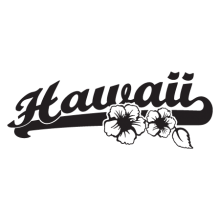 Hawaii Hibiscus script wall art decal