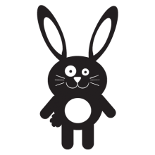 bunny party animal wall art decal