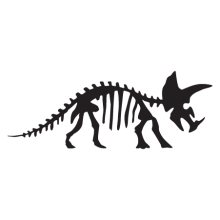 triceratops dinosaur fossil wall art decal