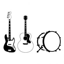 time to jam music wall quotes vinyl decal music guitar bass drums acoustic 