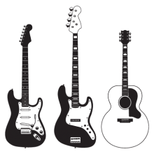 three guitars wall decal