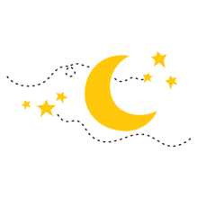 moon and stars wall decal