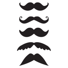 five mustaches wall decals
