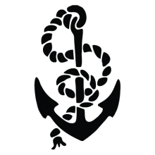rope and anchor tattered wall decal