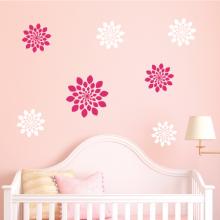 set of 7 flowers decal kit