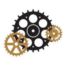 set of 3 gears decals