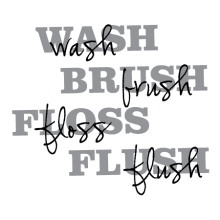 Wash Brush Floss Flush Wall Quotes Decal bathroom bath 