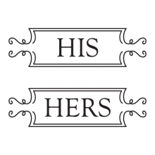 His & Hers Mirror Labels great for any home Wall Quotes™ Decal