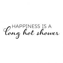 Happiness is a long hot shower wall quotes vinyl lettering wall decal home decor bath bathroom wash washroom spa calm