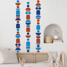 Midcentury Decal Kit wall art vinyl stickers home decor boho shapes organic