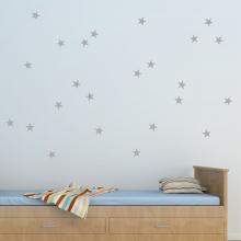 stars silver nursery bedroom wall art decal