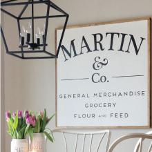 Martin & Co. General Merchandise Grocery Flour and Feed wall quotes vinyl lettering wall decal home decor vinyl stencil house home family name customized farmhouse