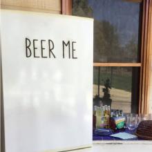 Beer Me wall quotes vinyl lettering wall decal home decor vinyl stencil drink kitchen beer fridge man cave 