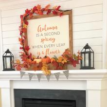 Autumn is a second spring when every leaf is a flower wall quotes vinyl lettering wall decal home decor vinyl stencil seasonal fall leaves