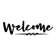 Welcome wall quotes vinyl lettering wall decal hello hi entry door