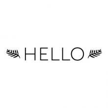 hello {with leaves} wall quotes vinyl lettering wall decal welcome hi door entryway