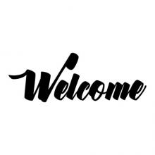 Welcome wall quotes vinyl lettering wall decal entry entryway hello door