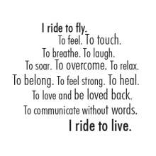 i ride to live wall decal