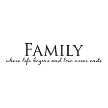 Family Love Never Ends, great for any home Wall Quotes™ Decal