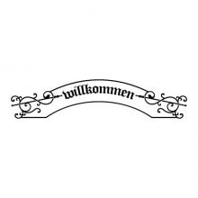 Willkommen Curved Frame wall quotes vinyl lettering wall decal home decor foreign language welcome german