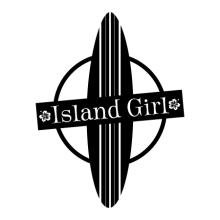 Island girl & surfboard decal